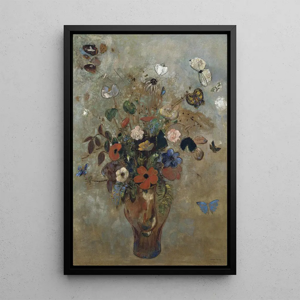 Stillleben mit Blumen - Odilon Redon — gerahmtes Bild an der Wand