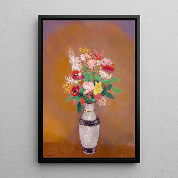 Blumenvasen - Odilon Redon — gerahmtes Bild an der Wand