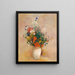 Vase de fleurs sur fond rose - Odilon Redon — gerahmtes Bild an der Wand