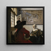 Offizier und lachendes Mädchen - Johannes Vermeer — gerahmtes Bild an der Wand