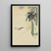 Vogel auf Buschbohne mit Blüten - Ohara Koson — gerahmtes Bild an der Wand