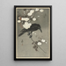 Rabe mit Kirschblüte - Ohara Koson — gerahmtes Bild an der Wand