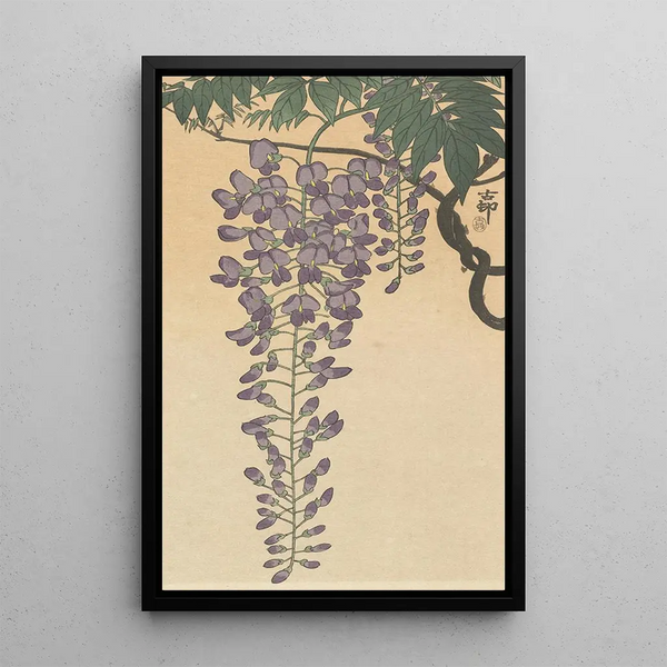 Glycine en fleur - Ohara Koson — gerahmtes Bild an der Wand