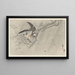 Stare im Sturm - Ohara Koson — gerahmtes Bild an der Wand