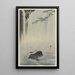 Bergeronnette japonaise à la cascade - Ohara Koson — gerahmtes Bild an der Wand