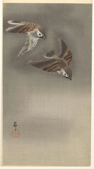 Ohara Koson - Ring sparrows in snow.webp