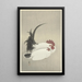 Hahn und Huhn - Ohara Koson — gerahmtes Bild an der Wand