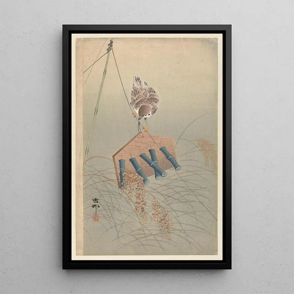 Moineau - Ohara Koson — gerahmtes Bild an der Wand