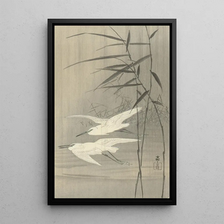 Ohara Koson - Two egrets in flight.webp