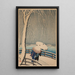 Regenschirme im Schnee - Ohara Koson — gerahmtes Bild an der Wand
