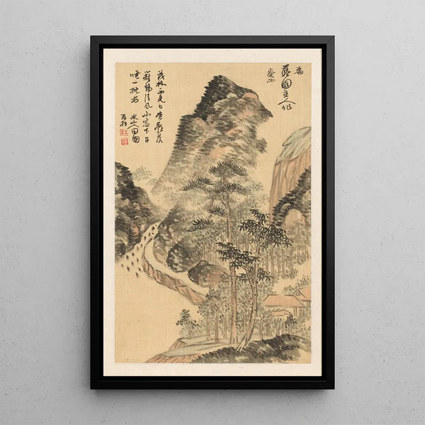 Sieste courte par une longue journée d'été - Okada Beisanjin — gerahmtes Bild an der Wand