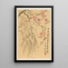 Pfingstrosen und Weiden - Okada Hankō — gerahmtes Bild an der Wand