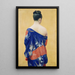 Kimono-Gemälde mit Iris-Motiv - Okada Saburōsuke — gerahmtes Bild an der Wand