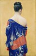 Kimono-Gemälde mit Iris-Motiv - Okada Saburōsuke — Ansicht des Kunstwerks
