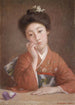 Frau mit einem Diamantring - Okada Saburōsuke — Ansicht des Kunstwerks