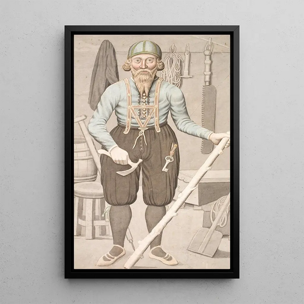 Ein isländischer Bauer in alter Tracht - Olavius — gerahmtes Bild an der Wand