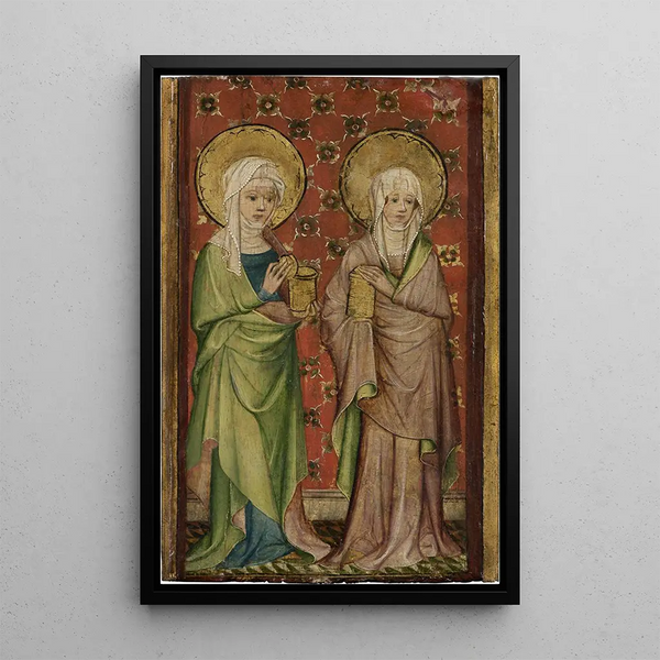Zwei der drei Maria am Grab - Alter Meister der Garderobentüren von Aachen — gerahmtes Bild an der Wand