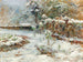 Schneefall im Oktober, Motiv des Gartens des Schlosses Hartenstein - Olga Wisinger-Florian — Ansicht des Kunstwerks