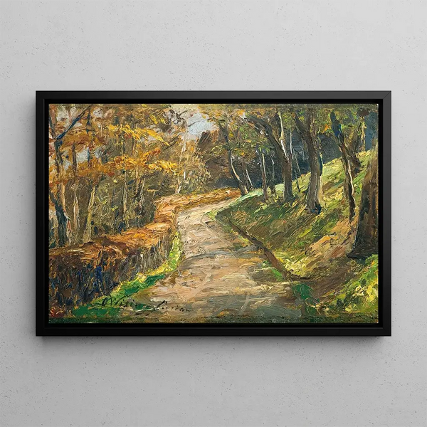 Weg am Anfang des Frühlings - Olga Wisinger-Florian — gerahmtes Bild an der Wand