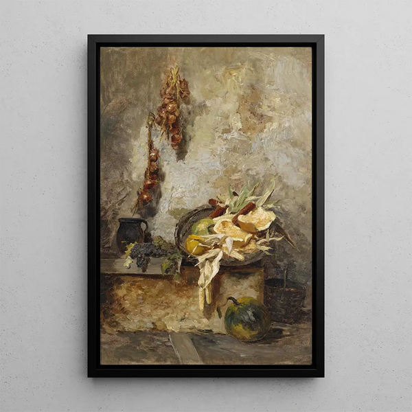 Naturstillleben mit Feldfrüchten - Olga Wisinger-Florian — gerahmtes Bild an der Wand
