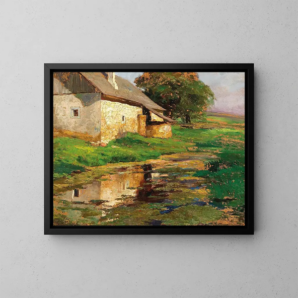 L'étang derrière la maison - Olga Wisinger-Florian — gerahmtes Bild an der Wand