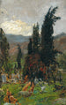 Blick auf einen Friedhof bei Sonnenuntergang - Olga Wisinger-Florian — Ansicht des Kunstwerks