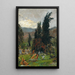 Blick auf einen Friedhof bei Sonnenuntergang - Olga Wisinger-Florian — gerahmtes Bild an der Wand