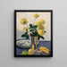Stillleben mit gelben Rosen Stillleben mit gelben Rosen - Olle Hjortzberg — gerahmtes Bild an der Wand