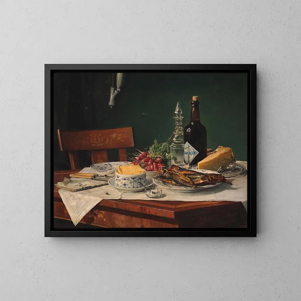 Das Frühstück - Oluf August Hermansen — gerahmtes Bild an der Wand
