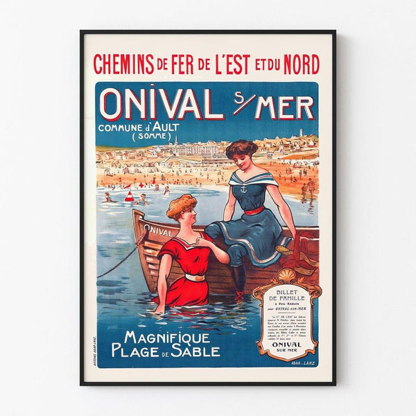 Onival-sur-Mer | Vintage-Poster — gerahmtes Bild an der Wand