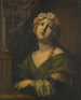 Sainte Cécile portant une couronne de fleurs jouant de l'orgue - Onorio Marinari — Ansicht des Kunstwerks