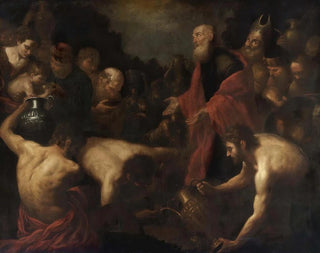Orazio de Ferrari - Moses gibt den Israeliten in der Wüste Wasser — Ansicht des Kunstwerks