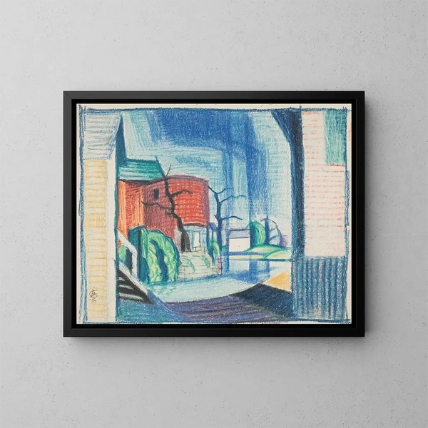 Studie für den Hafen von Canal Rockaway - Oscar Bluemner — gerahmtes Bild an der Wand