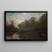 Landschaft mit Wasser und Bäumen - Oscar Trn — gerahmtes Bild an der Wand