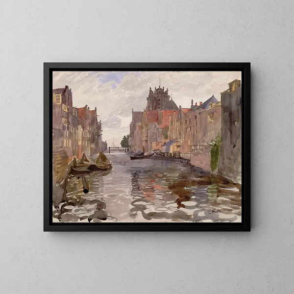 Kanal in Dordrecht - Oskar Laske — gerahmtes Bild an der Wand
