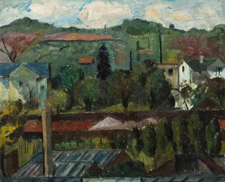 Ansicht des Baumschulgeländes am Prag-Friedhof in Stuttgart - Oskar Schlemmer — Ansicht des Kunstwerks