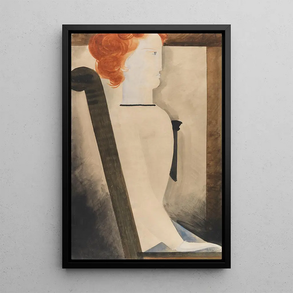 Sitzend - Oskar Schlemmer — gerahmtes Bild an der Wand