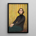 Modell weiblich mit gelbem Hintergrund - Osmar Schindler — gerahmtes Bild an der Wand