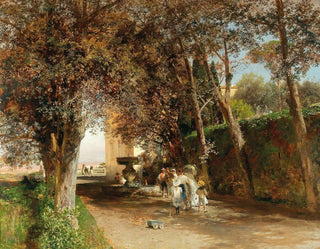 Oswald Achenbach - Afternoon in the park of Villa Torlonia in Frascati.webp