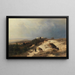 Vieh weidet am Seeufer - Oswald Achenbach — gerahmtes Bild an der Wand