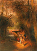 Im Park in der Nähe des Brunnens der Villa Torlonia in Frascati bei Rom - Oswald Achenbach — Ansicht des Kunstwerks