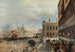 Venedig, Blick auf die Piazzetta mit der Biblioteca Marciana, Santa Maria della Salute und der Dogana - Oswald Achenbach — Ansicht des Kunstwerks