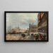 Venedig, Blick auf die Piazzetta mit der Biblioteca Marciana, Santa Maria della Salute und der Dogana - Oswald Achenbach — gerahmtes Bild an der Wand