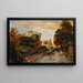 Rue de village au coucher du soleil - Oswald Achenbach — gerahmtes Bild an der Wand