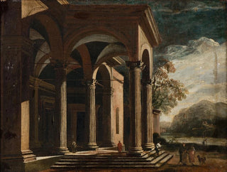 Palais fantastique architectural dans le paysage - Ottavio Viviani — Ansicht des Kunstwerks