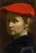 Selbstporträt mit rotem Hut - Ottilie Wilhelmine Roederstein — Ansicht des Kunstwerks