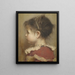 Portrait de profil d'une petite fille en robe rouge - Otto Brandt — gerahmtes Bild an der Wand
