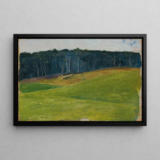 Otto Friedrich - Hellgrne Wiese Gegen Dunkle Waldlisire.webp
