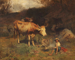 Otto Gebler - Rast des Hirtenjungen mit seinen Tieren.webp