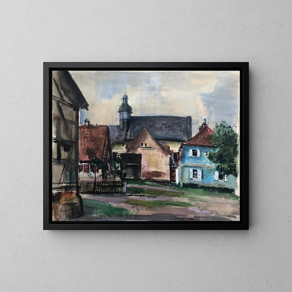Haus in Franken, Burgellern Schloss im Landkreis Bamberg - Otto Geigenberger — gerahmtes Bild an der Wand